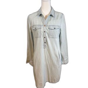 Eileen‎ Fisher Chambray Shirt Dress S Tencel Sustainable Denim